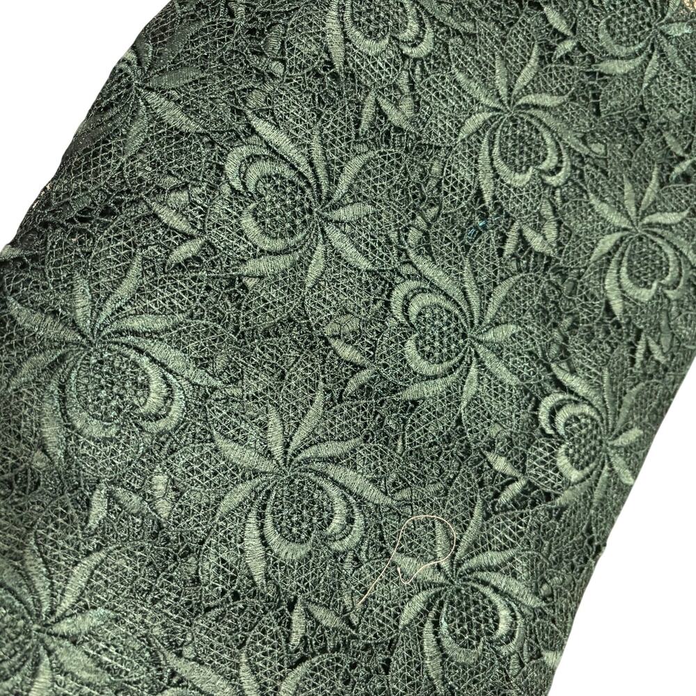 Green Guipure Lace Trim 17" Wide 6+ Yards Floral Embroidered Sewing Fabric